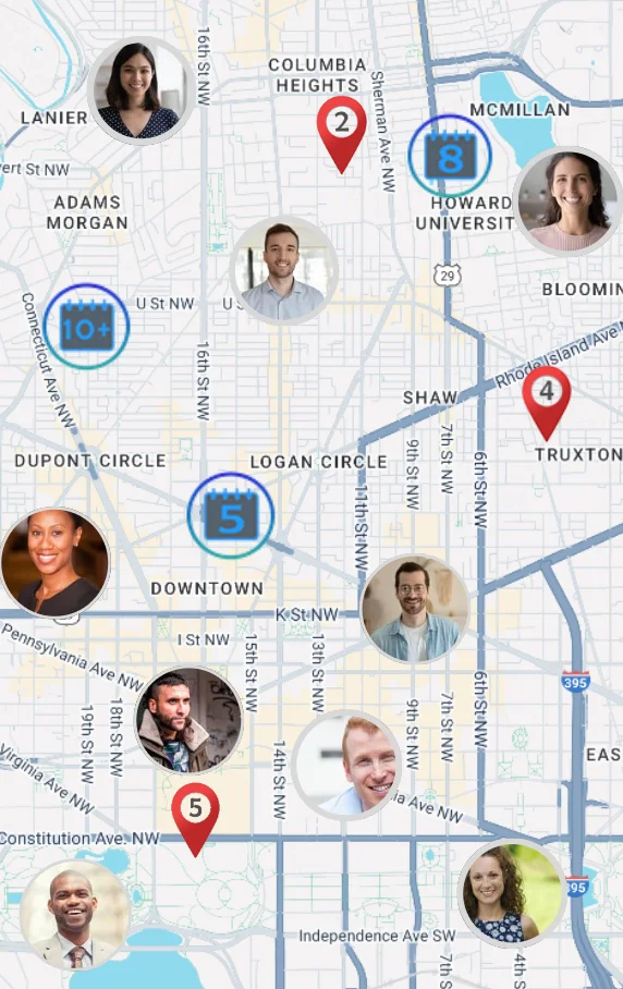 Live social map preview
